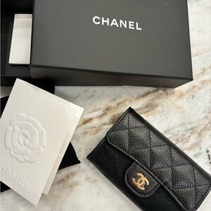 Chanel Cardholder in Black Caviar leather NIB